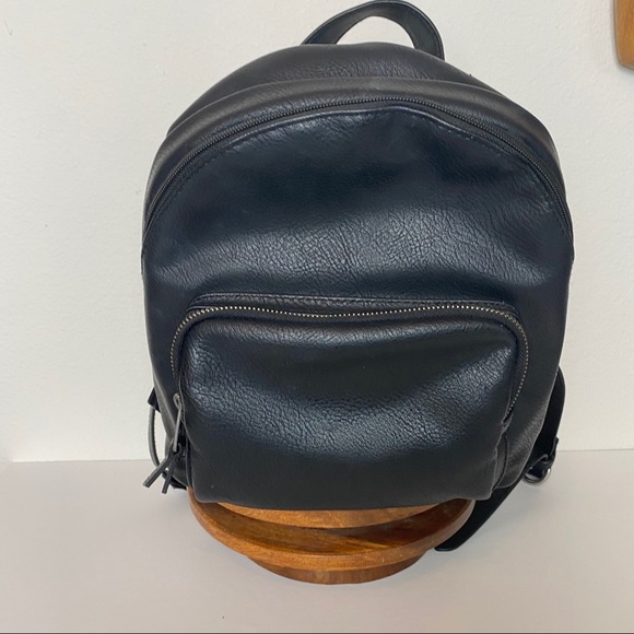 Mini Black Vegan Leather Backpack Purse – Soft Pebbled Faux Leather - Picture 5 of 8